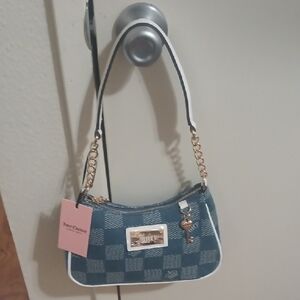 Juicy Couture Navy Checkered Shoulder Bag